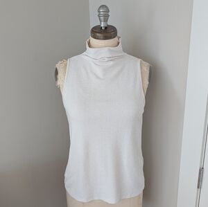 Banana Republic Ivory Mock-Neck Sleeveless Top